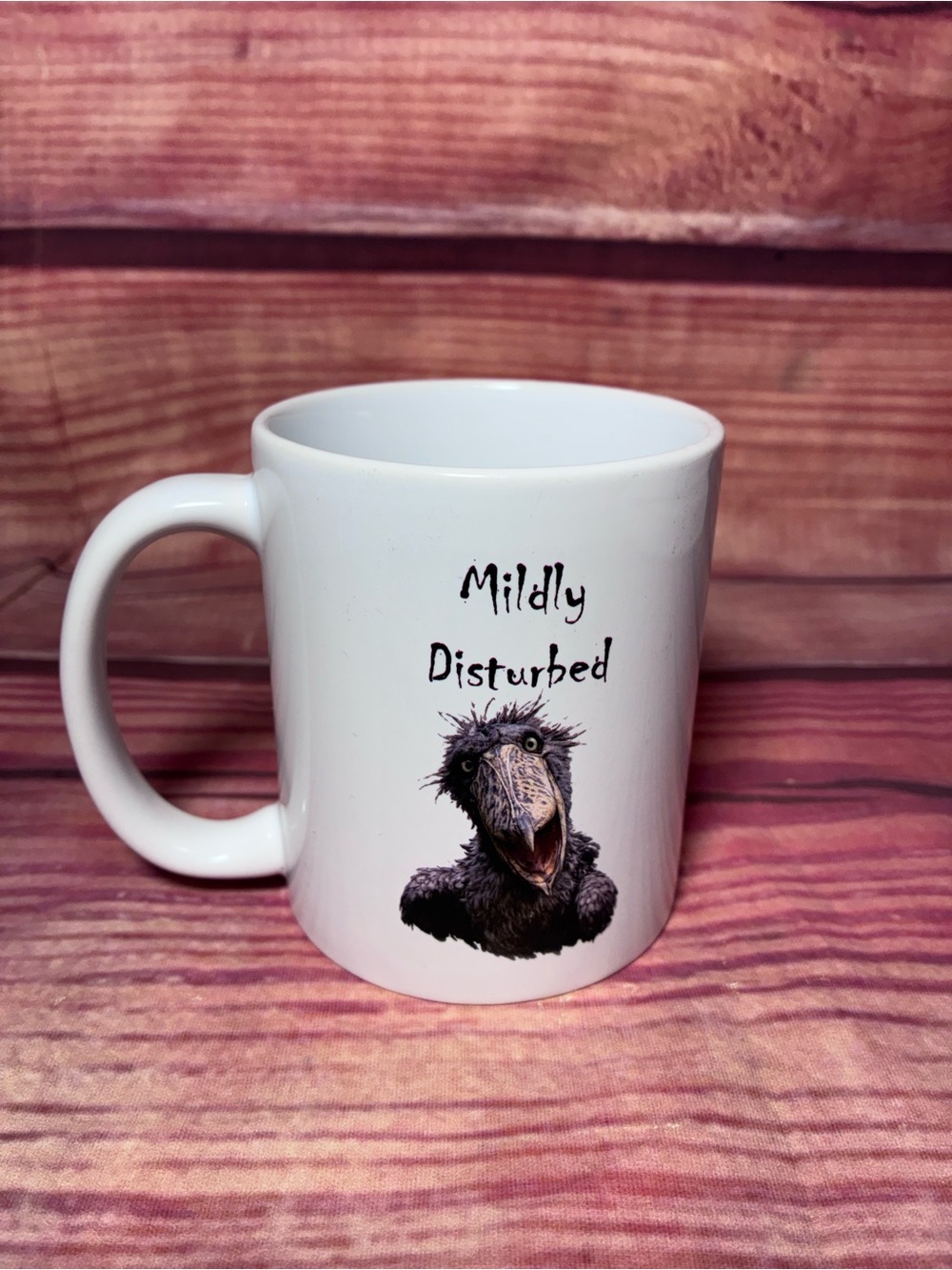 Mildly Disturbed Shoebill Stork Graphic Ceramic Coffee Mug